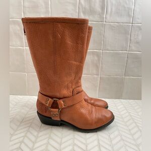 Frye Harness Riding Tall Boots Youth 1.5 Brown Leather Western Equestrian